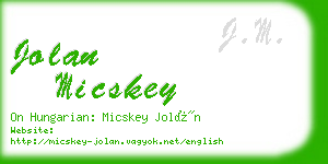 jolan micskey business card